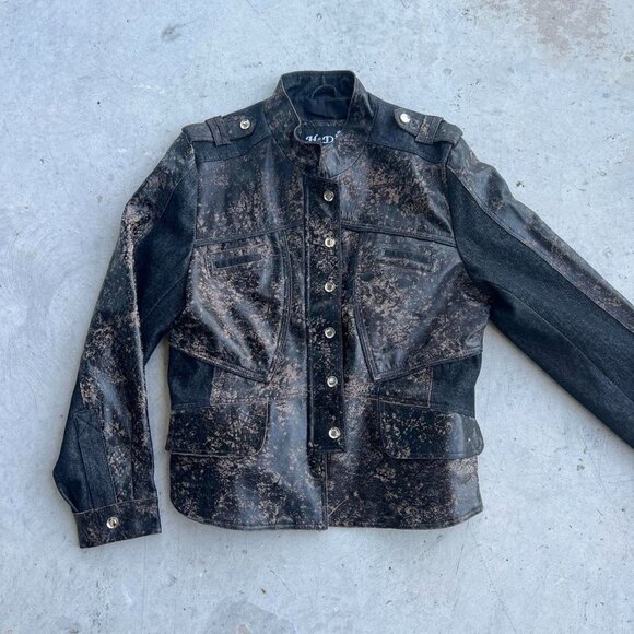 H&D Leather denim jacket - Picture 1 of 5